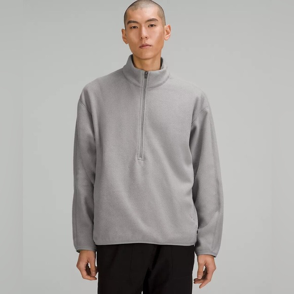 NWT Men's Lululemon Oversized-Fit Fleece Half Zip Grey - Picture 4 of 5